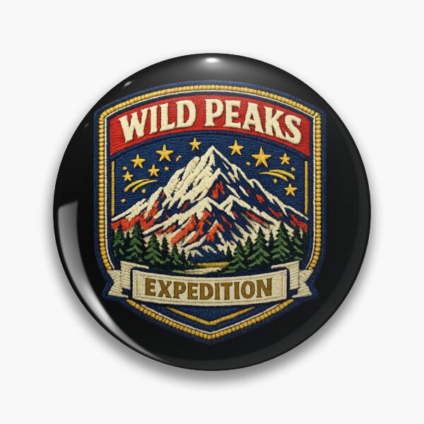 Item preview, Wild Peaks Expedition — Embroidery Patch Mountain Badge Sticker Art designed and sold by ArtoryWorks.