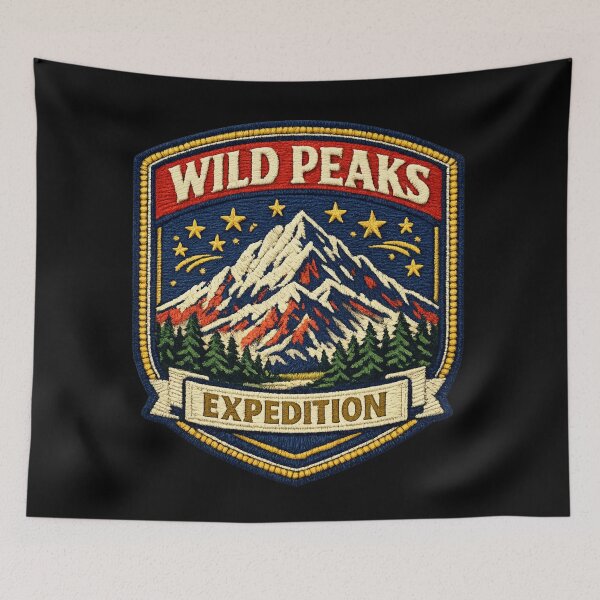 Item preview, Wild Peaks Expedition — Embroidery Patch Mountain Badge Sticker Art designed and sold by ArtoryWorks.