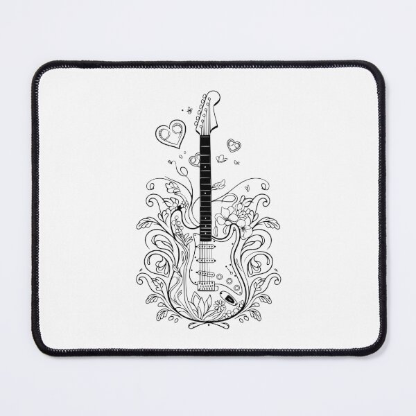 Item preview, Electric Guitar and Vintage Flowers designed and sold by Artbellachi.