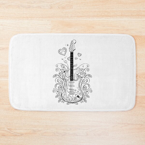 Item preview, Electric Guitar and Vintage Flowers designed and sold by Artbellachi.