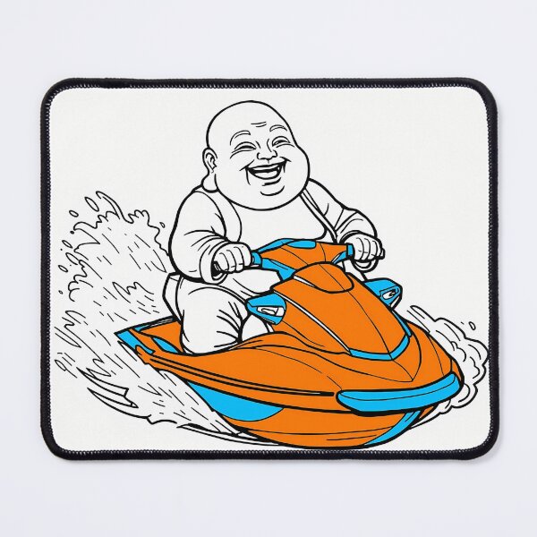 Item preview, Laughing Buddha Jet Skiing designed and sold by HeartyCurioCo.
