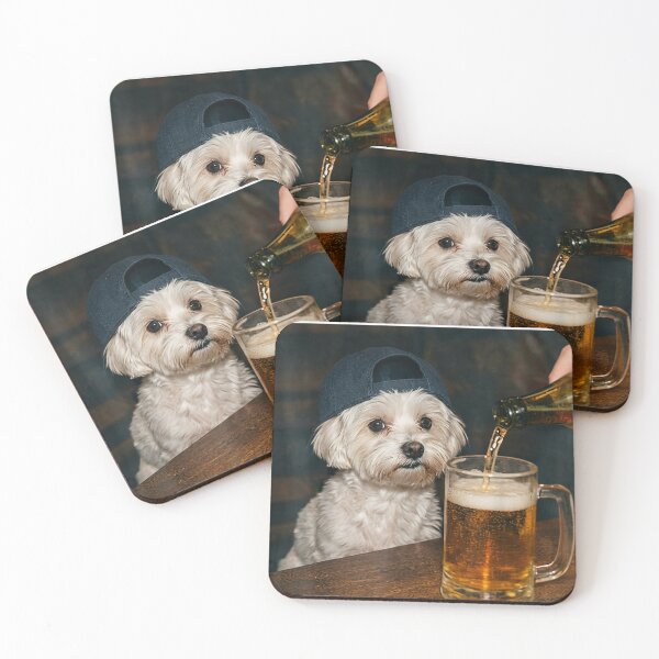 Item preview, Maltese Drinking Beer Funny Dog Meme designed and sold by OMITTEROMINOUS.