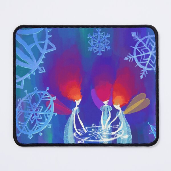 Item preview, Mythical Winter Fairies Casting Magic with Blue Snowflakes designed and sold by GloopDot.