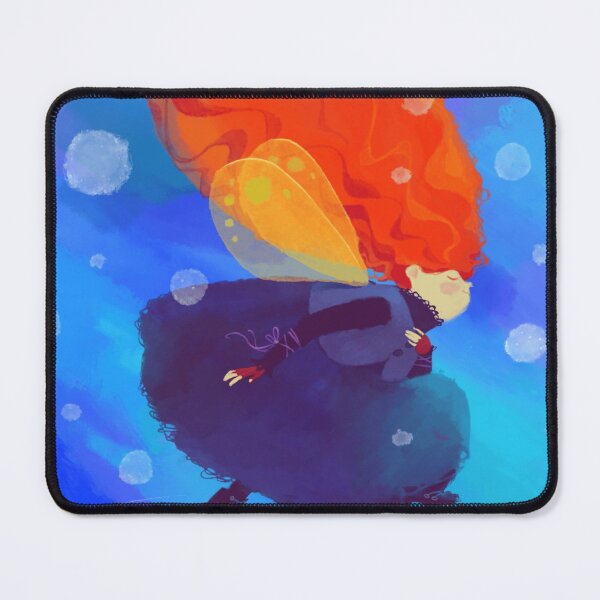 Item preview, Cute Red Hair Fairy Ice Skating on Frozen Blue Lake designed and sold by GloopDot.