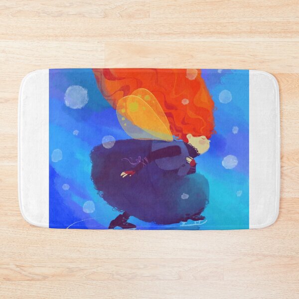 Item preview, Cute Red Hair Fairy Ice Skating on Frozen Blue Lake designed and sold by GloopDot.