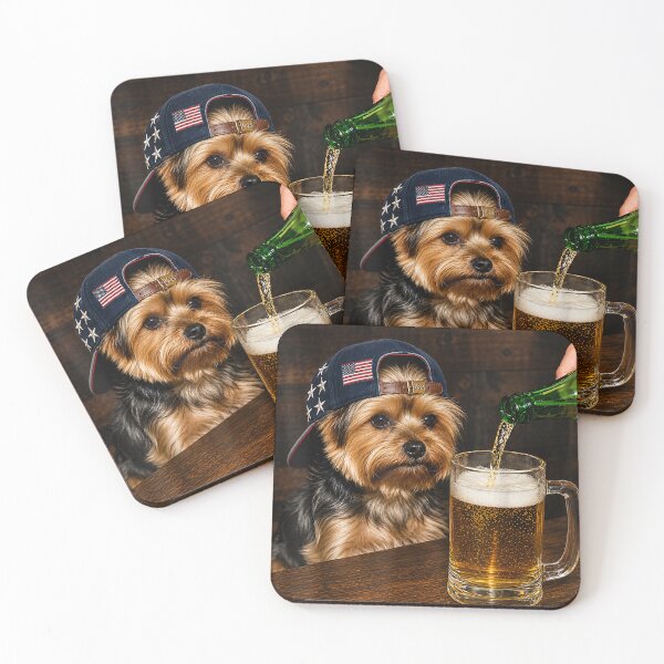 Item preview, Funny Yorkie Drinking Beer Dog Meme  designed and sold by OMITTEROMINOUS.