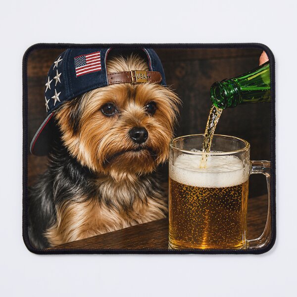 Item preview, Funny Yorkie Drinking Beer Dog Meme  designed and sold by OMITTEROMINOUS.