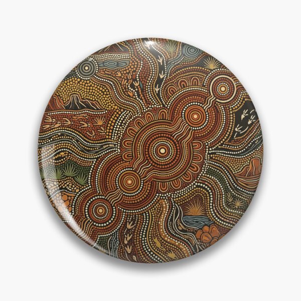Item preview, Australian Indigenous Style Dot Art Landscape  NAIDOC Week - Earth Tones Dreaming designed and sold by Dimu Co..