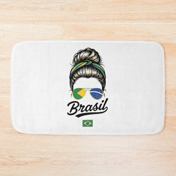 Item preview, Brazil Pop Art Woman T-Shirt – Vintage Woodcut Brazilian Flag Sunglasses Graphic for Proud Brazil Supporters designed and sold by paulo silveira.