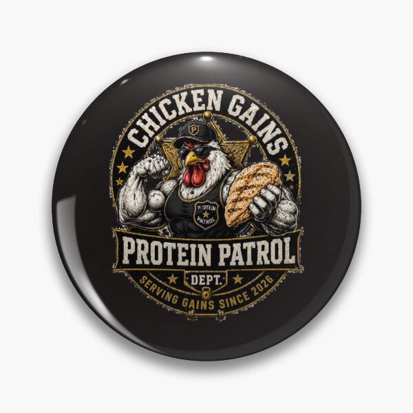 Item preview, Chicken Grain Protein Patrol – Gym Chicken Tee designed and sold by Lunaraluxy.