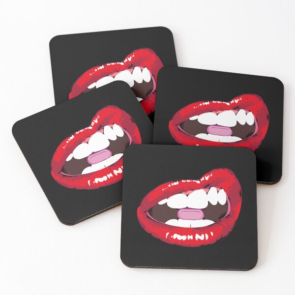 Item preview, Pop Art Red Lips Biting Pill designed and sold by Lexkon Liu's art.
