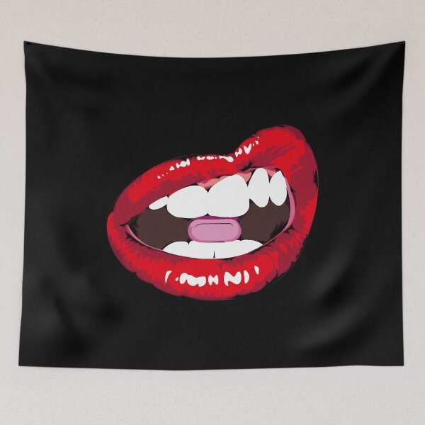 Item preview, Pop Art Red Lips Biting Pill designed and sold by Lexkon Liu's art.