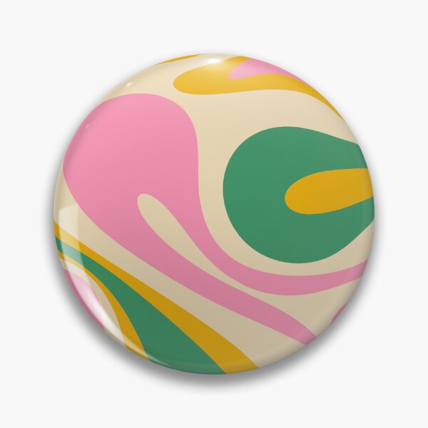 Item preview, Mod Swirl Colorful Retro Abstract Pattern Pink Green Mustard designed and sold by kierkegaard.