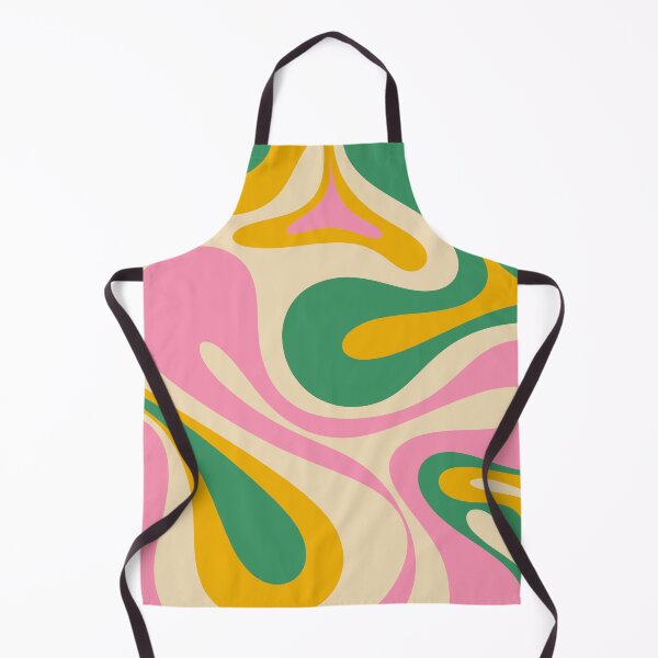 Item preview, Mod Swirl Colorful Retro Abstract Pattern Pink Green Mustard designed and sold by kierkegaard.
