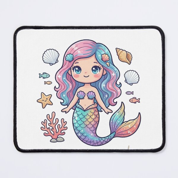 Item preview, Cute Mermaid Girl with Magical Tail Ocean Fantasy Design | Kawaii Sea Princess Artwork designed and sold by morning sun.