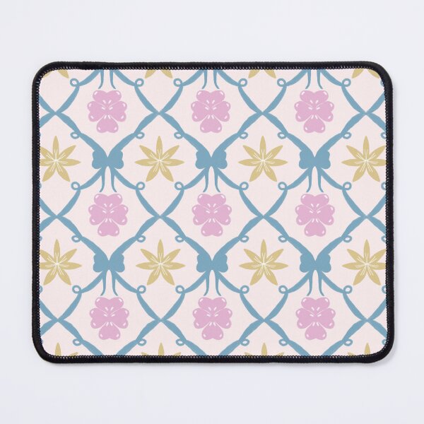 Item preview, Pastel Pink Coquette Bow Fabric - Cute Ribbon Lattice Trellis Pattern designed and sold by LyoniHERA.