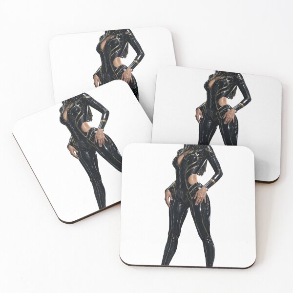 Item preview, Woman in black vinyl bodysuit and high heels designed and sold by Creative88Art.