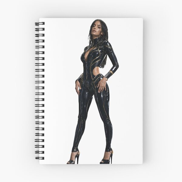 Item preview, Woman in black vinyl bodysuit and high heels designed and sold by Creative88Art.