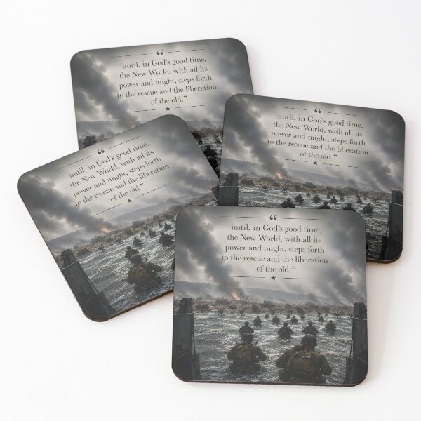 Item preview, D-Day Normandy Landing – Churchill Liberation Quote | WWII Tribute designed and sold by RockyLambda.