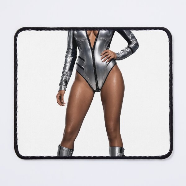 Item preview, Woman posing in metallic silver zip bodysuit designed and sold by Creative88Art.