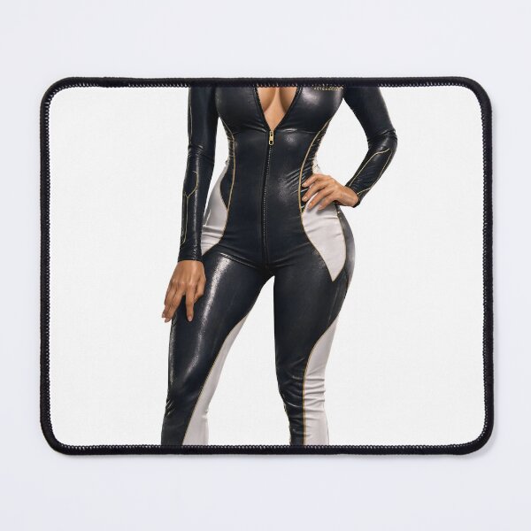 Item preview, Full body portrait of woman in black jumpsuit designed and sold by Creative88Art.