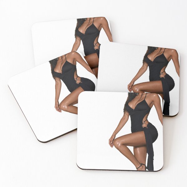 Item preview, Woman wearing black dress with high leg slit designed and sold by Creative88Art.