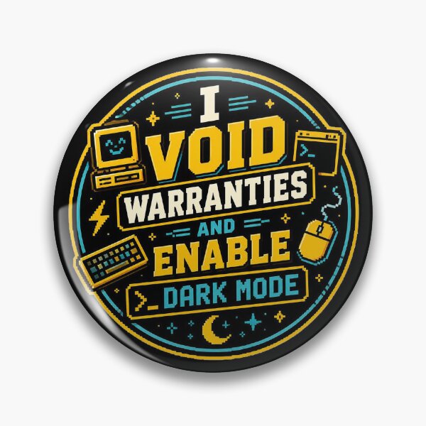 Item preview, I Void Warranties and Enable Dark Mode - Funny Geek Badge Shirt designed and sold by Geek Tracy Shop.