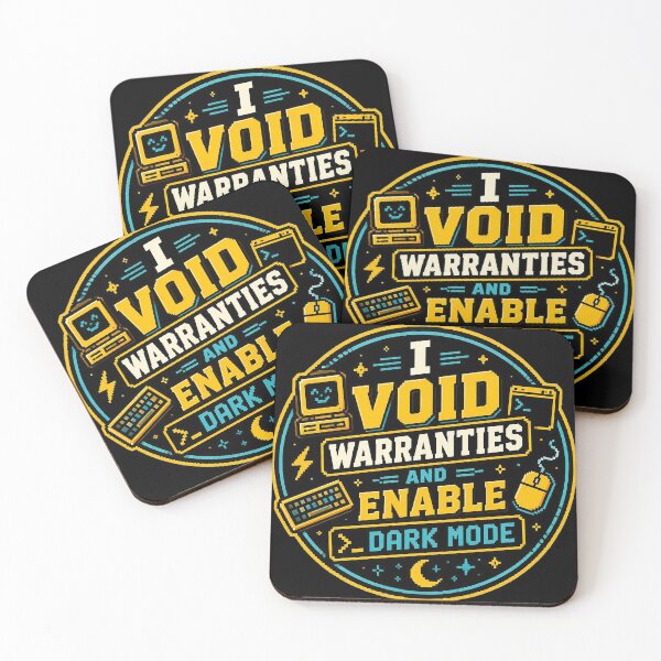 Item preview, I Void Warranties and Enable Dark Mode - Funny Geek Badge Shirt designed and sold by Geek Tracy Shop.
