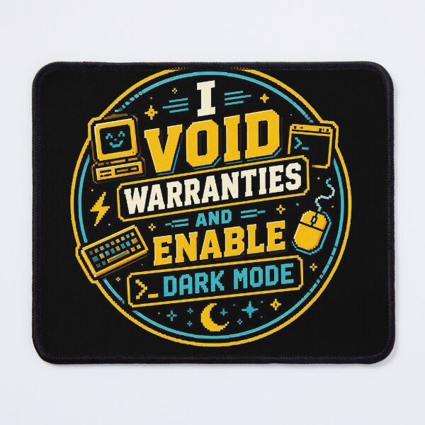 Item preview, I Void Warranties and Enable Dark Mode - Funny Geek Badge Shirt designed and sold by Geek Tracy Shop.