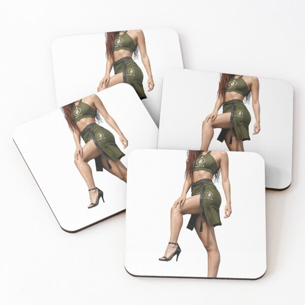 Item preview, Woman modeling green cargo outfit with heels designed and sold by Creative88Art.