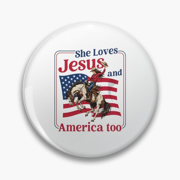 Item preview, She Loves Jesus & America Too Christian 4th of July Cowgirl designed and sold by thomas-frame.