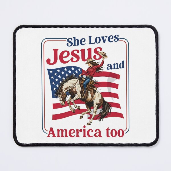 Item preview, She Loves Jesus & America Too Christian 4th of July Cowgirl designed and sold by thomas-frame.
