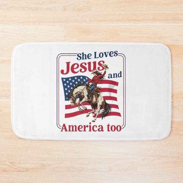 Item preview, She Loves Jesus & America Too Christian 4th of July Cowgirl designed and sold by thomas-frame.
