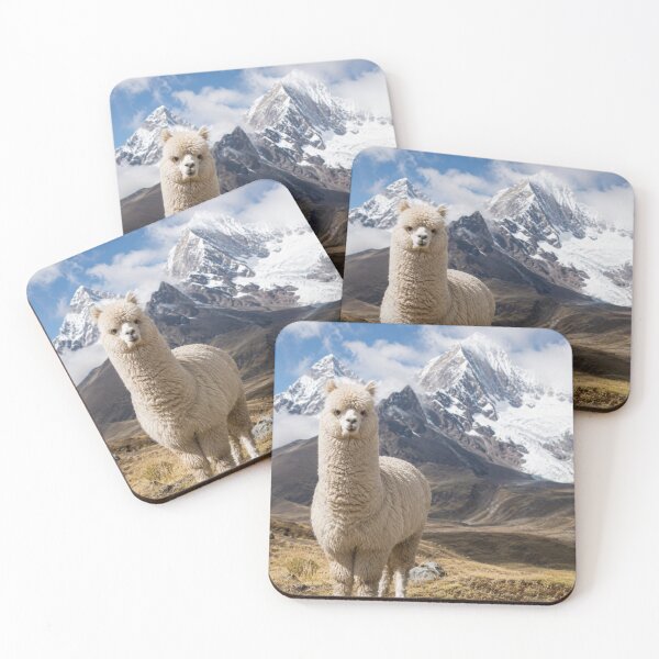 Item preview, Majestic Alpaca in the Andes | Snow-Capped Mountain Wildlife Photography | Fine Art Wall Print designed and sold by ApexAnimal Art.