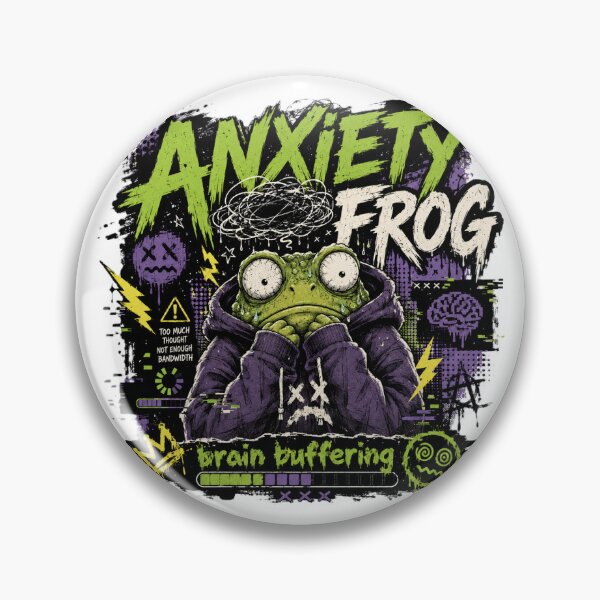 Item preview, Anxiety Frog Brain Buffering  Sticker designed and sold by rockysupertramp.
