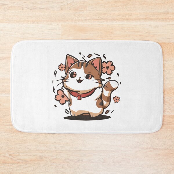 Item preview, Carefree Kawaii Cat Watercolor Art designed and sold by Indulgentjapan.