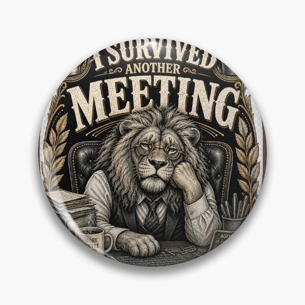 Item preview, Funny Lion Office T-Shirt | I Survived Another Meeting That Could Have Been An Email | Coworker Gift designed and sold by Catatonia21.