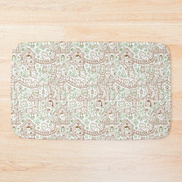 Item preview, Brown and Green Cat Treehouse Art Cute Tree House Wall Art designed and sold by TerScott.