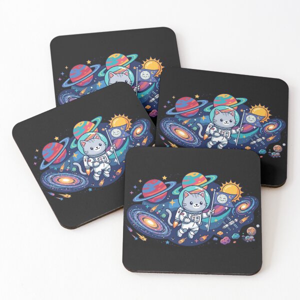 Item preview, Cute Space Cat Astronaut Floating in Galaxy designed and sold by Iampoji.
