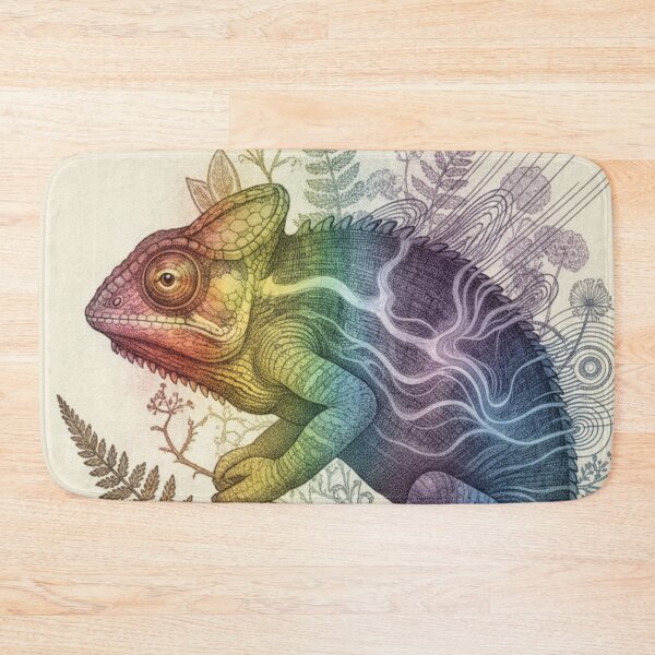 Item preview, Psychedelic Chameleon | Tropical Watercolor Art designed and sold by HeyHas.