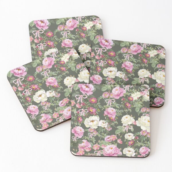 Item preview, Vintage Pink Roses & Coquette Bows Floral Pattern 3 | Cottagecore Botanical Design designed and sold by Asmaa Abdul-Azim.