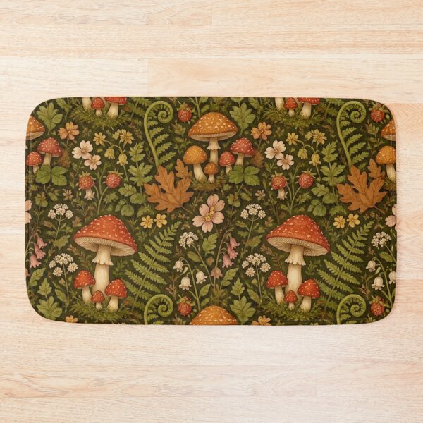Item preview, Cottagecore Mushroom Forest Pattern designed and sold by StickyGuys.