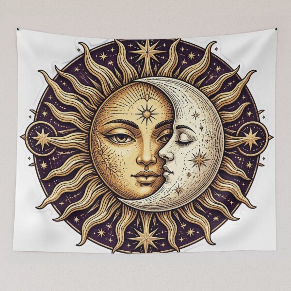 Item preview, Cosmic Sun and Moon Tarot Face Emblem designed and sold by StickyGuys.