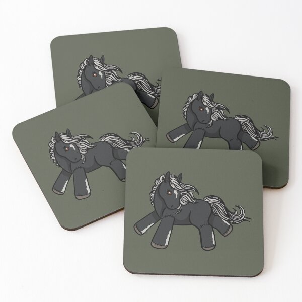 Item preview, Pony de peluche plateado y negro designed and sold by Old Water Cryptid .