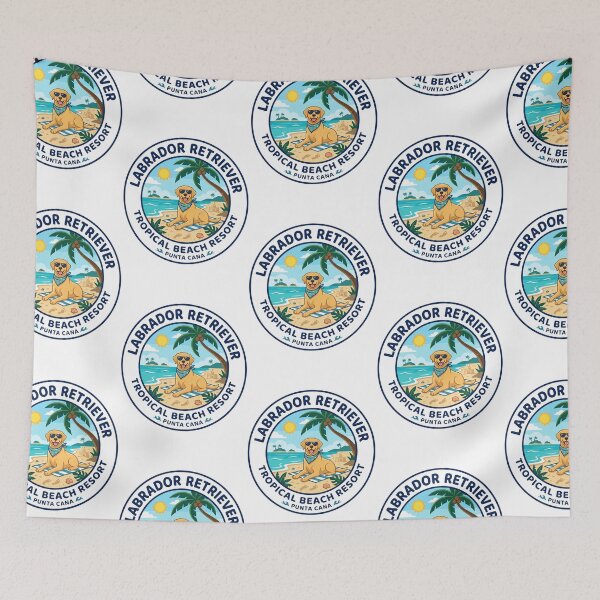 Item preview, Labrador Retriever Tropical Beach Resort Punta Cana Vacation designed and sold by PictoVibe.