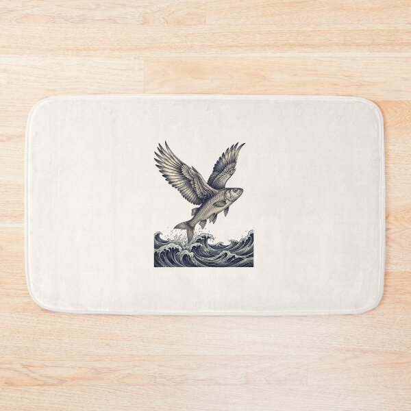 Item preview, Vintage Flying Fish Wings Surreal Illustration designed and sold by DuckOddity.