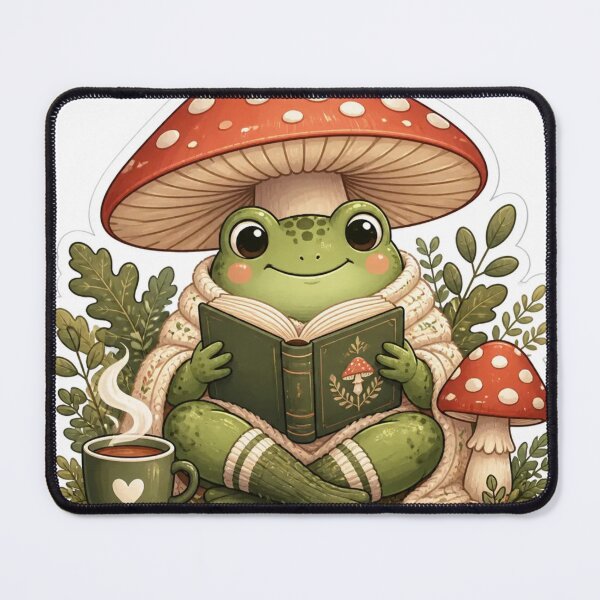 Item preview, Cozy Reading Frog Cottagecore Book Lover designed and sold by StickyGuys.