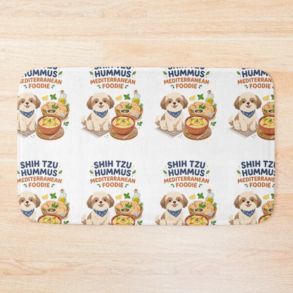 Item preview, Shih Tzu Hummus Mediterranean Foodie Ceramic Pita Bowl designed and sold by PictoVibe.