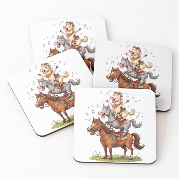 Item preview, Cute Stacked Horses Whimsical Equestrian Art designed and sold by rich-moda.