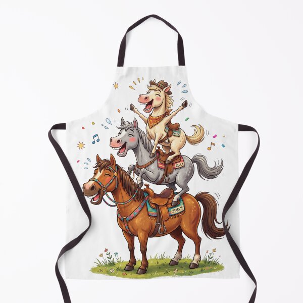 Item preview, Cute Stacked Horses Whimsical Equestrian Art designed and sold by rich-moda.